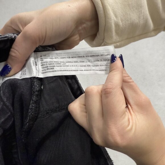 Abercrombie Fitch Jeans Womens 26 Black The Dad High Rise Curve Love Distressed - Picture 9 of 11